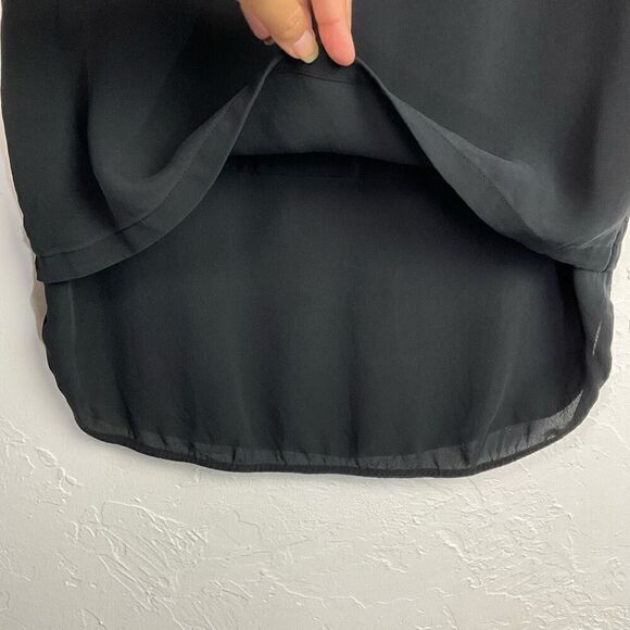 Theory Black Layered Silk Sleeveless Top Medium - Picture 2 of 4